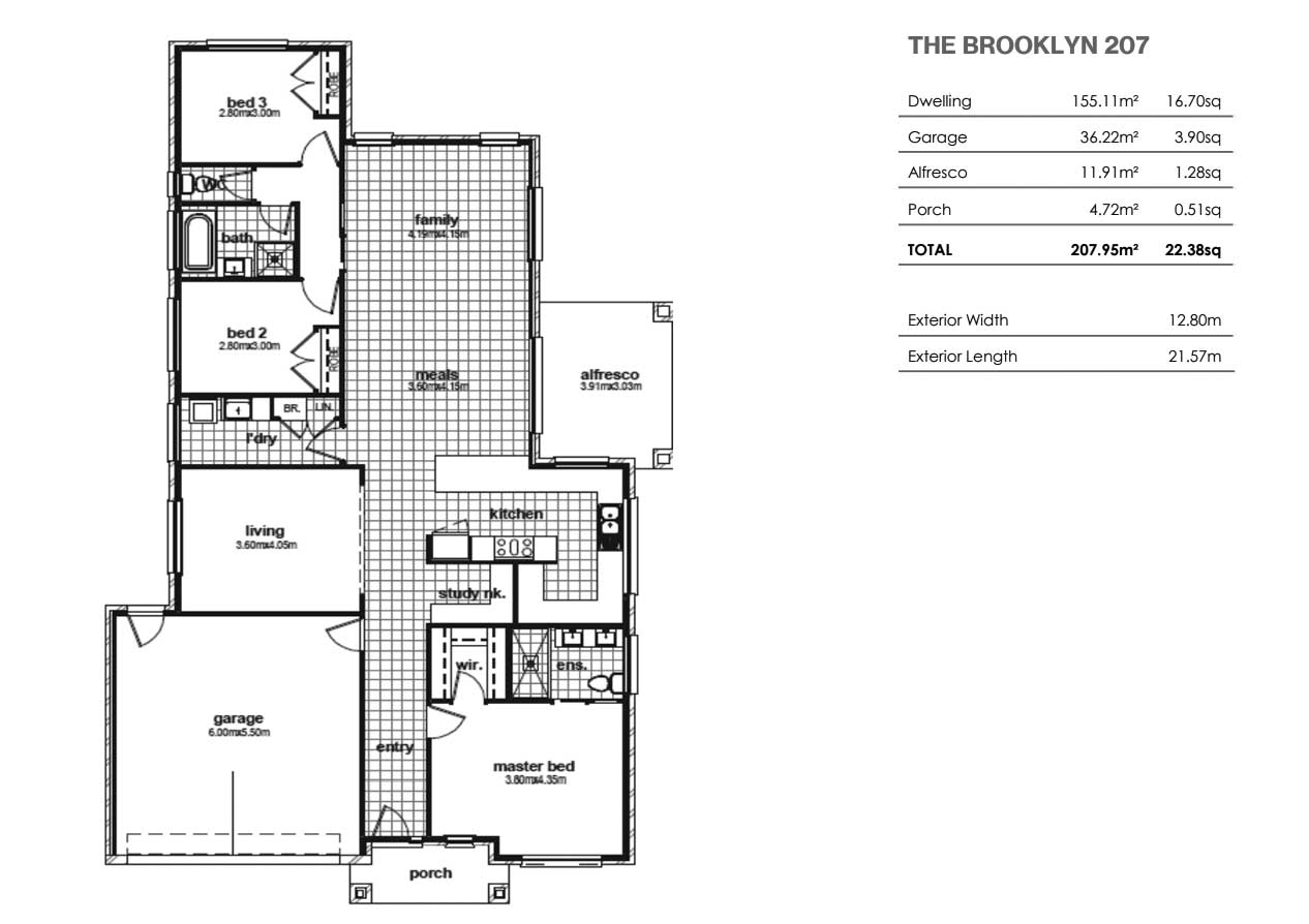 3 Bedroom Open Plan The Brooklyn by Cheviot Homes