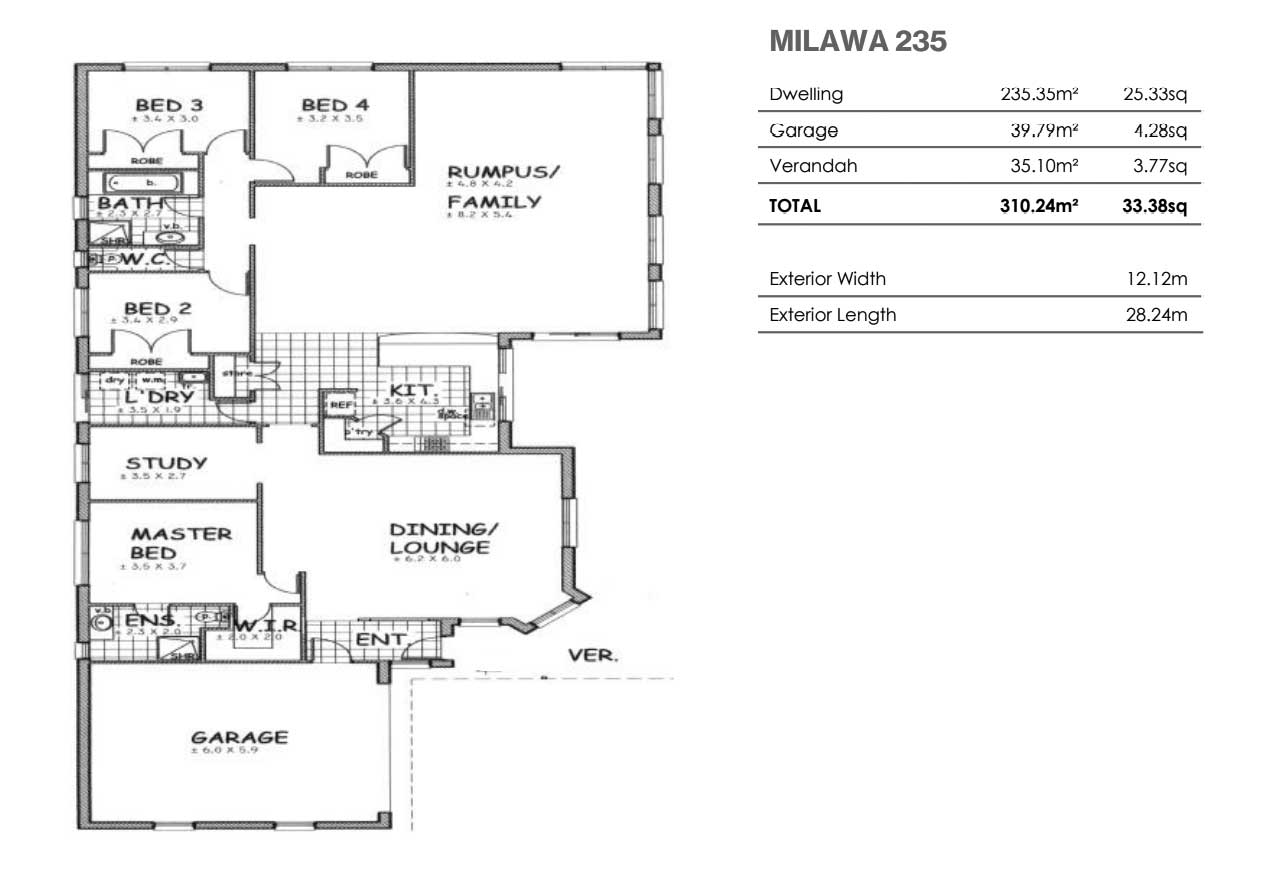 3 Bedroom Rumpus The Milawa by Cheviot Homes