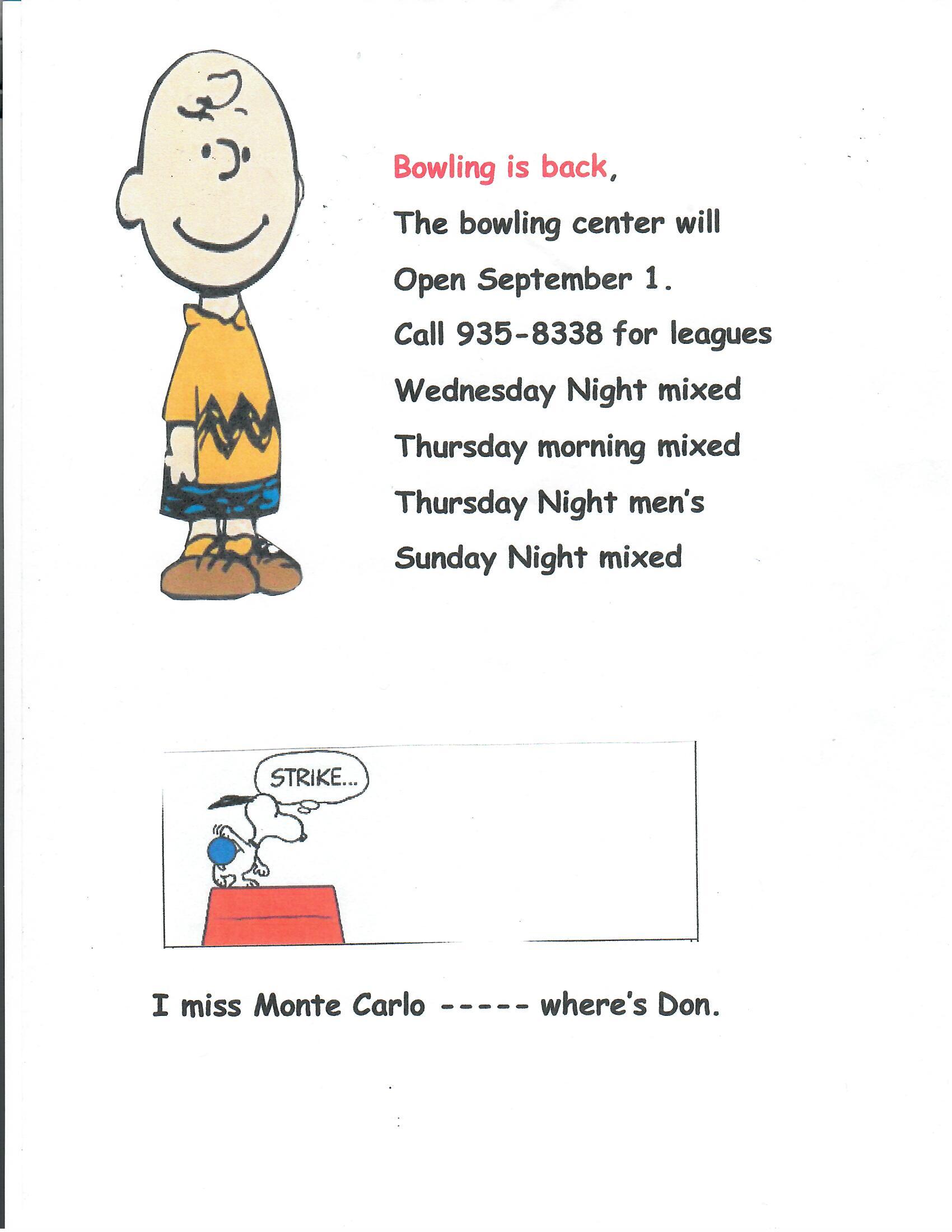 Bowling is Back Opens September 1st Chewelah Chamber of Commerce