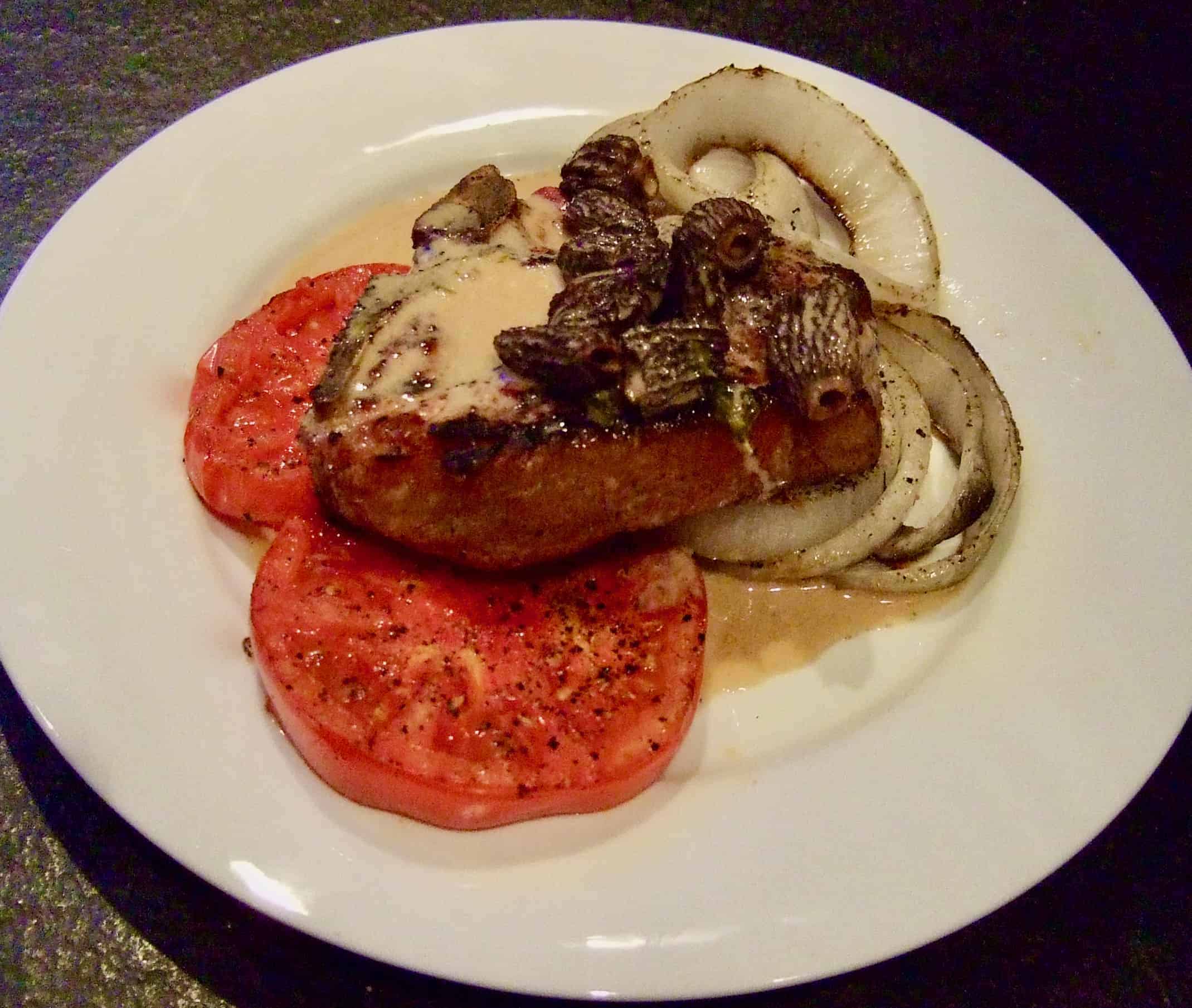 Grilled Veal Chops, Tomatoes and Onions with Morel Sauce C H E W I N