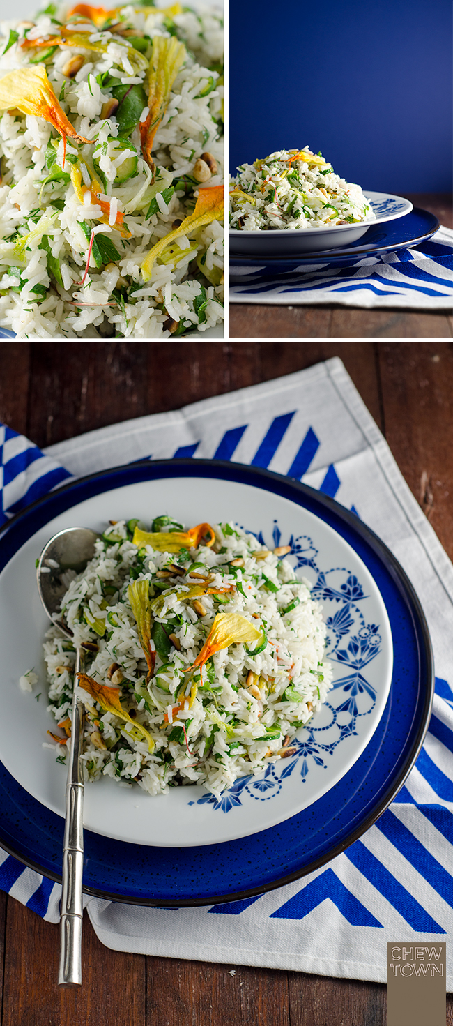 Zucchini Flower Rice Salad Recipe Chew Town Food Blog