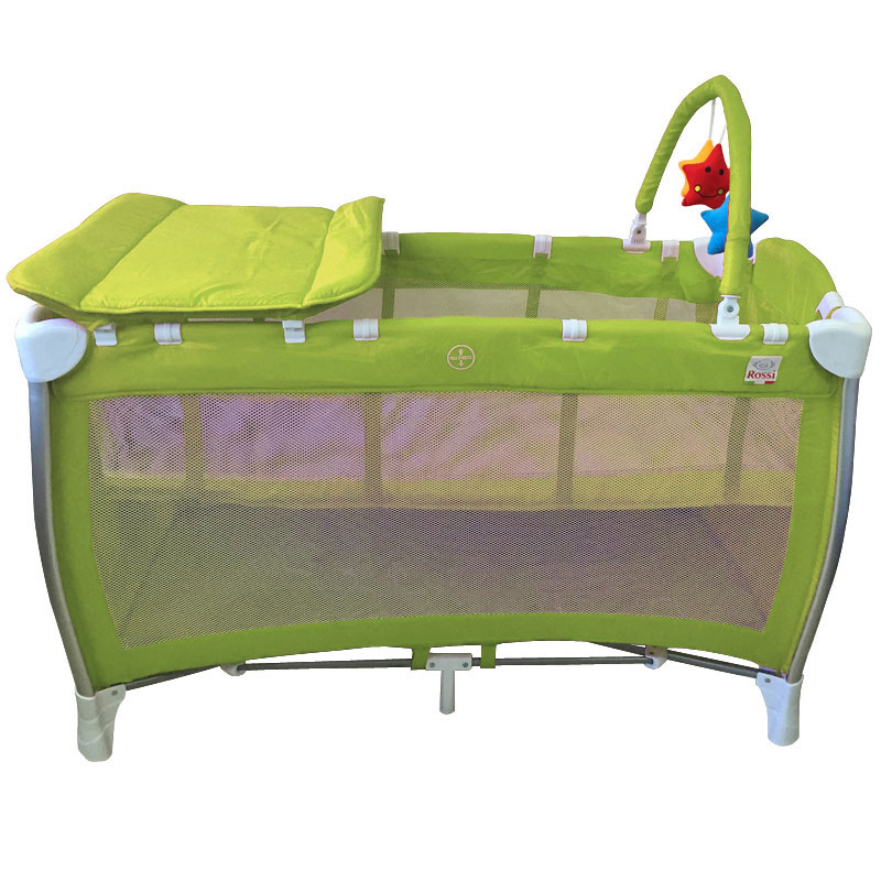 Rossi Deluxe Baby Parc Bed Green — Chez Les Petits