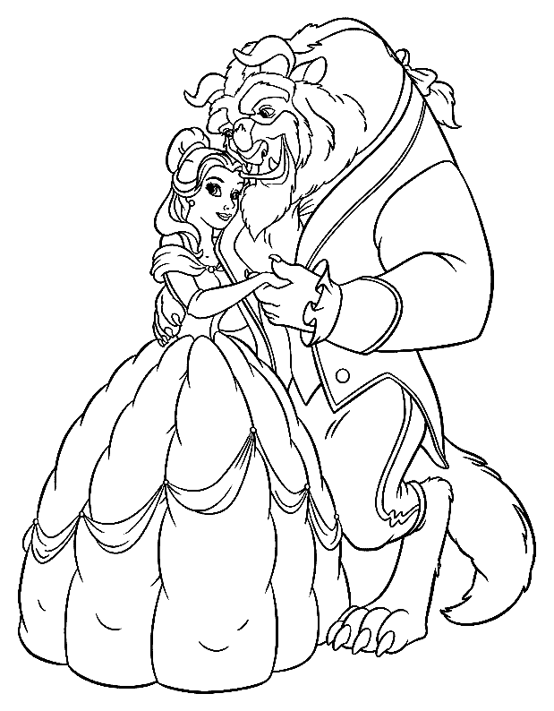 Coloriage La Belle et la Bête