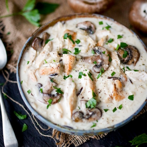 Chicken, Wild Rice & Mushroom Soup recipe Chefthisup