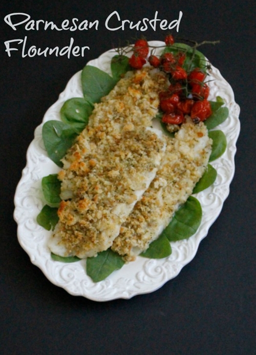 Parmesan Crusted Flounder recipe Chefthisup