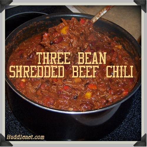 Three Bean Shredded Beef Chili recipe Chefthisup