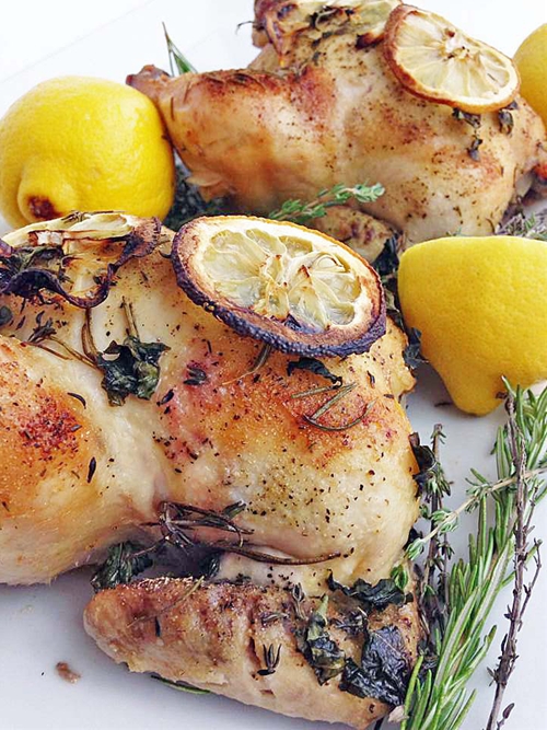 Lemon Herb Game Hens recipe Chefthisup