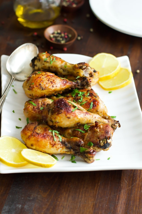 Roasted Lemon Chicken Legs recipe Chefthisup