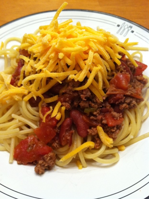 Cincinnati Style Chili over Spaghetti Noodles recipe Chefthisup