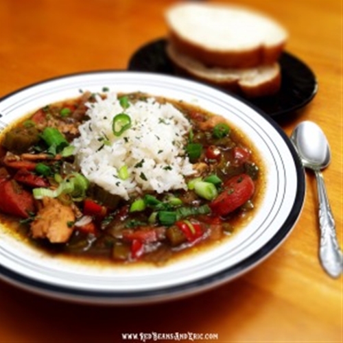 Chicken, Two Sausage, Okra Gumbo recipe Chefthisup