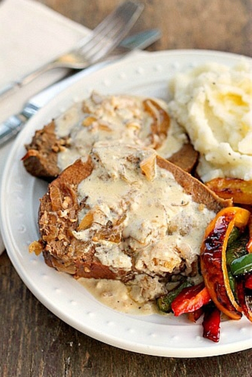 Crock Pot Roast Beef with Sour Cream Gravy recipe Chefthisup