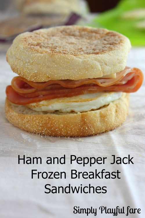 Ham and Pepper Jack Frozen Breakfast Sandwiches recipe Chefthisup