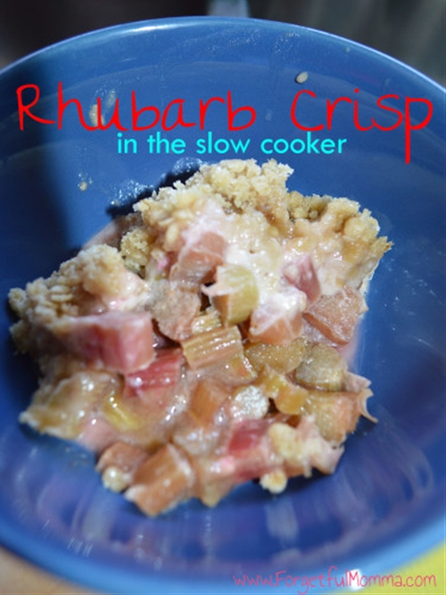 Rhubarb Crisp in the Slow Cooker recipe Chefthisup