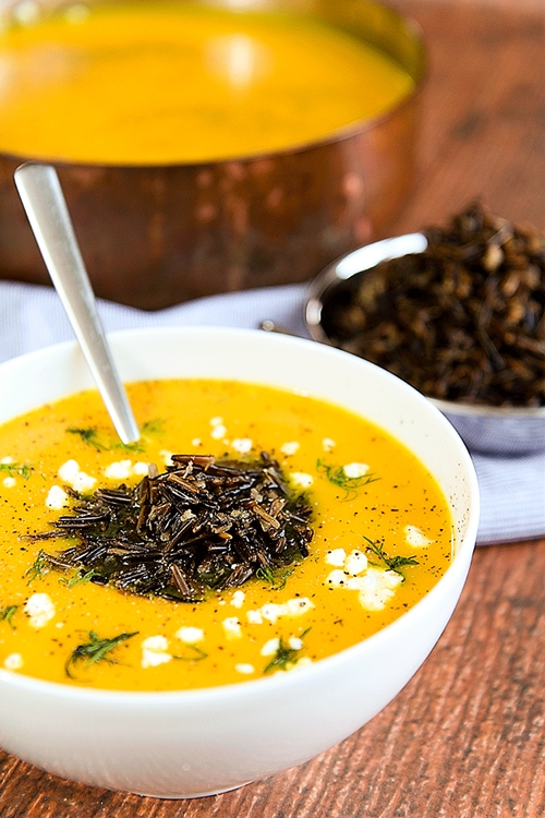 BUTTERNUT SQUASH CREAM SOUP with goat cheese recipe Chefthisup