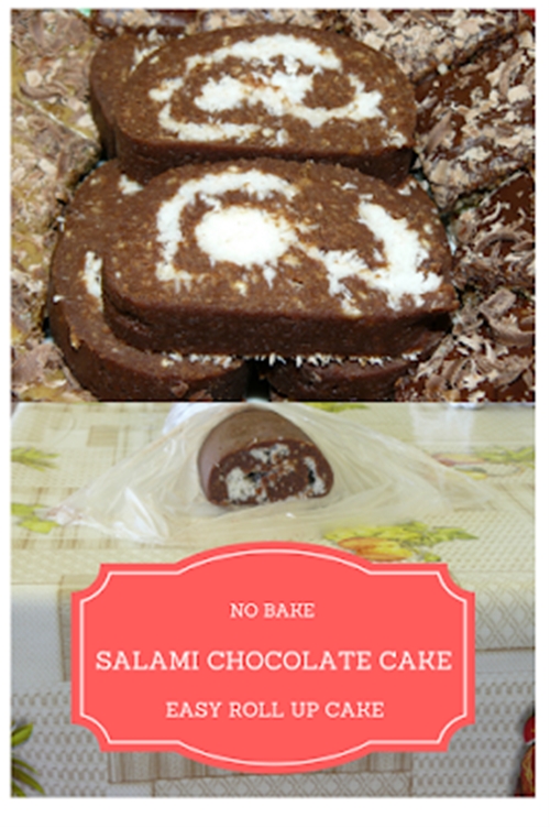 No Bake Salami Cake with Chocolate and Coconut recipe Chefthisup
