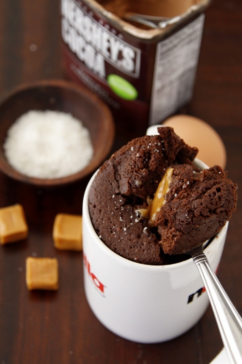 Chocolate & Salted Caramel Mug Cake recipe Chefthisup