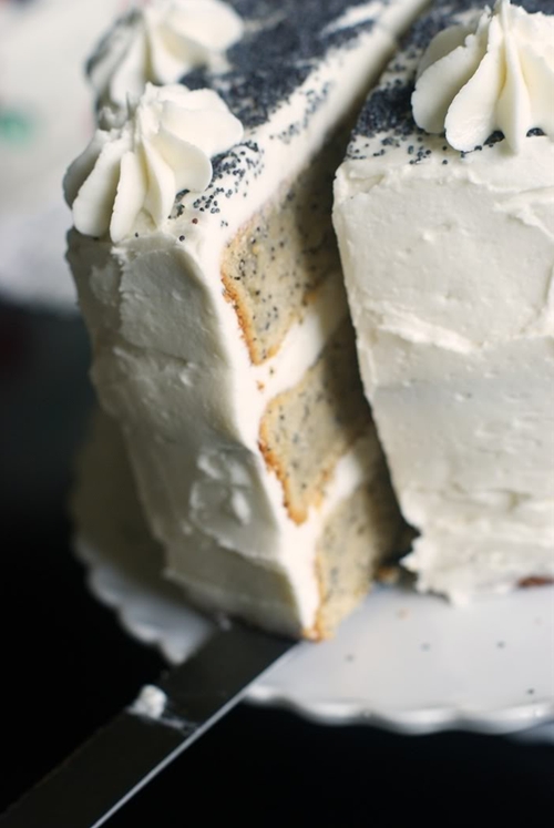 Spiced Poppy Seed Cake with Almond Buttercream Frosting recipe Chefthisup