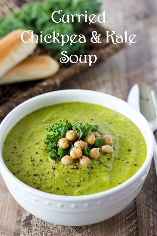 Curried Chickpea and Kale Soup recipe Chefthisup