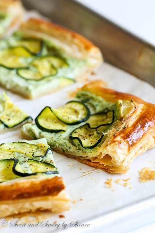 Zucchini Ricotta Tart recipe Chefthisup