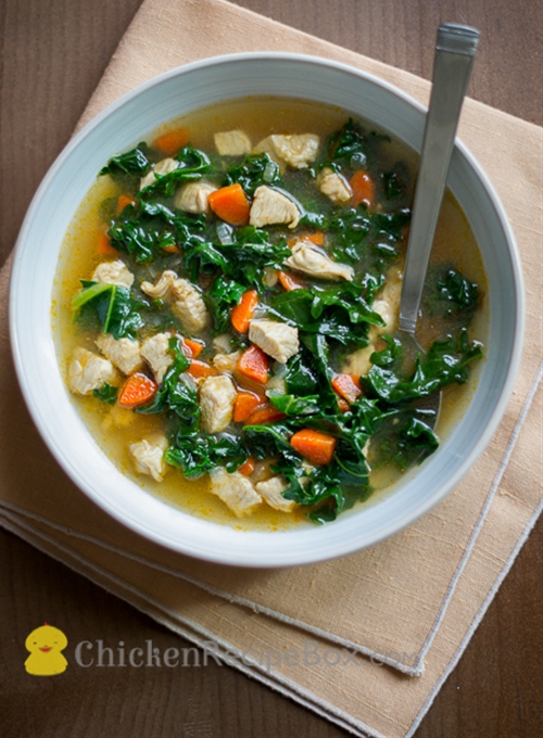 Healthy Chicken Soup with Kale recipe Chefthisup
