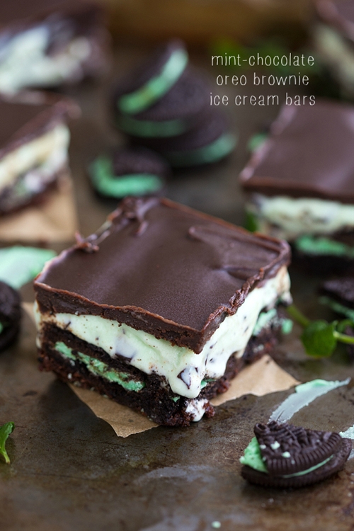 MintChocolate Brownie Ice Cream Bars recipe Chefthisup