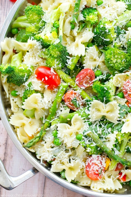 Springtime Veggie Pasta Primavera recipe Chefthisup