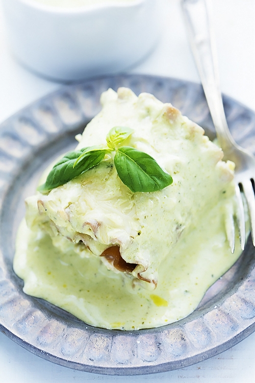 Creamy Pesto Chicken Lasagna Rolls recipe Chefthisup