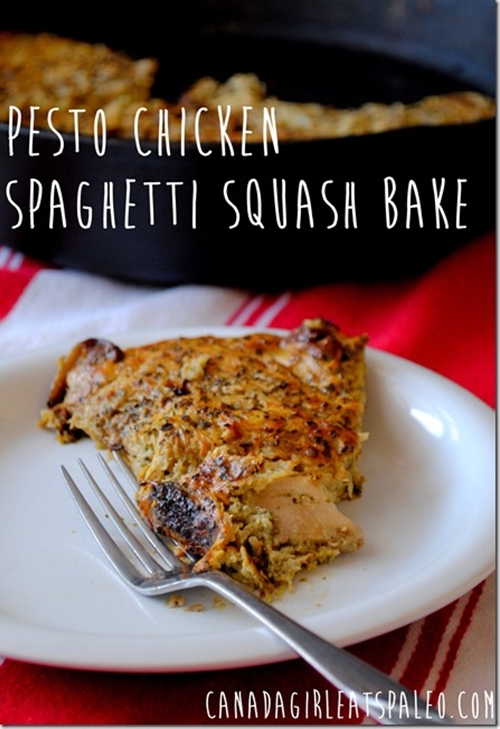Pesto Chicken Spaghetti (squash) bake recipe Chefthisup