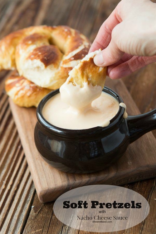 Soft Pretzels with Cheese Sauce recipe Chefthisup