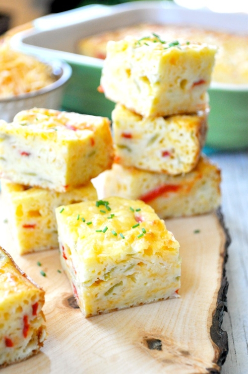 Aunt Bee's Chile Cheese Squares recipe Chefthisup