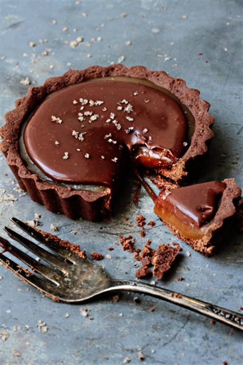 Chocolate Caramel Tarts recipe Chefthisup