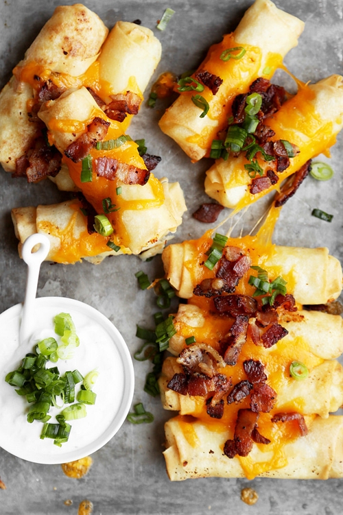 Loaded Baked Potato Spring Rolls recipe Chefthisup