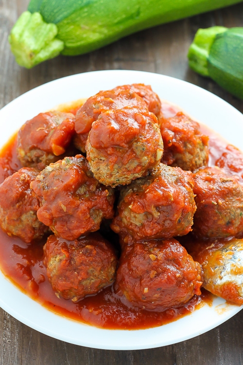 Baked Turkey Zucchini Meatballs recipe Chefthisup