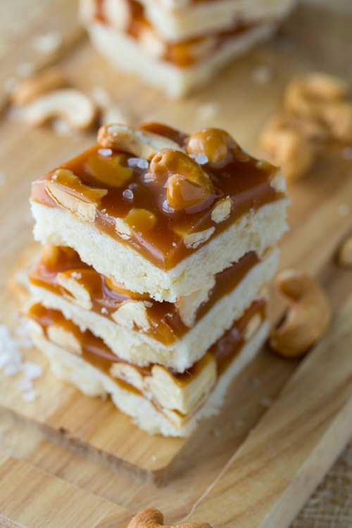 Salted Caramel Cashew Bars recipe Chefthisup