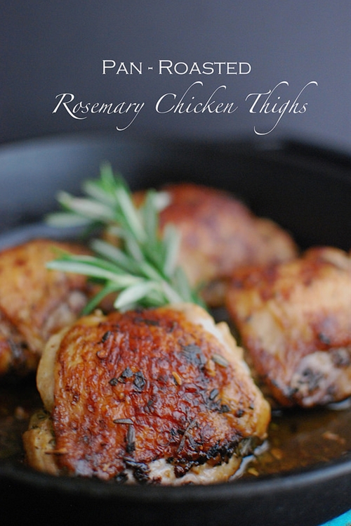 PanRoasted Rosemary Chicken Thighs recipe Chefthisup