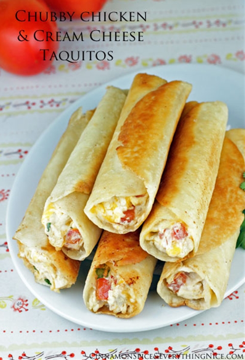 Chicken and Cream Cheese Taquitos recipe Chefthisup