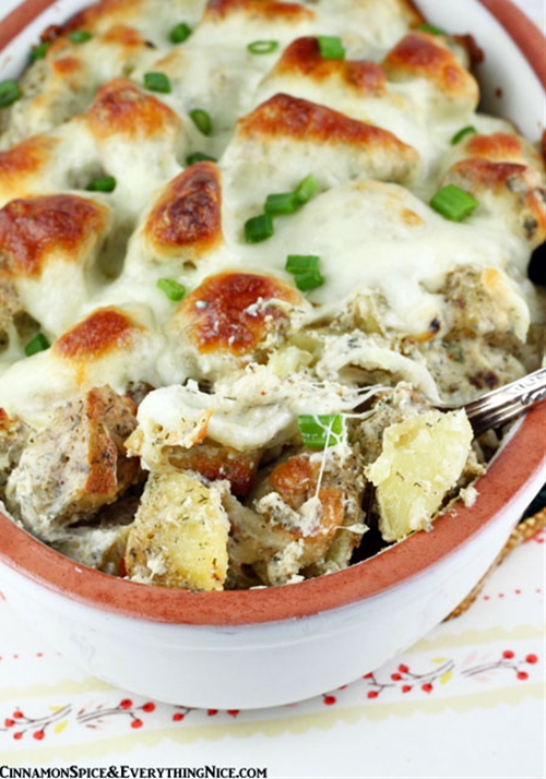 Roasted Mozzarella Potatoes recipe Chefthisup