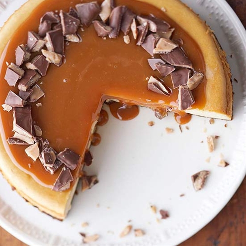 CaramelToffee Cheesecake recipe Chefthisup
