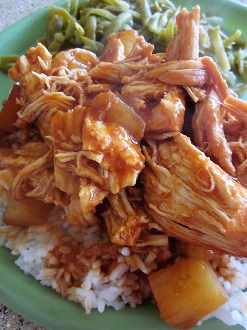 Crock Pot Hawaiian BBQ Chicken recipe Chefthisup