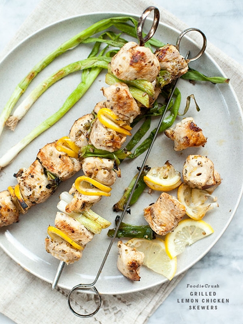 Grilled Lemon Chicken Skewers recipe Chefthisup