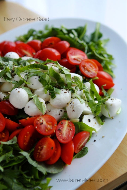 Caprese Salad with Garlic Balsamic Dressing recipe Chefthisup