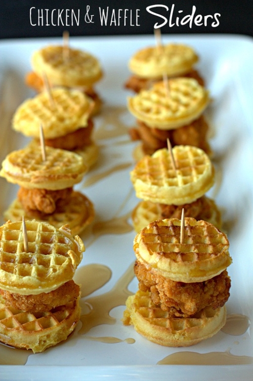 Chicken & Waffle Sliders recipe Chefthisup