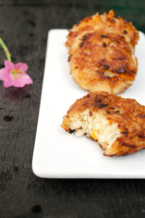 Rice patties recipe with carrots and cheese recipe Chefthisup