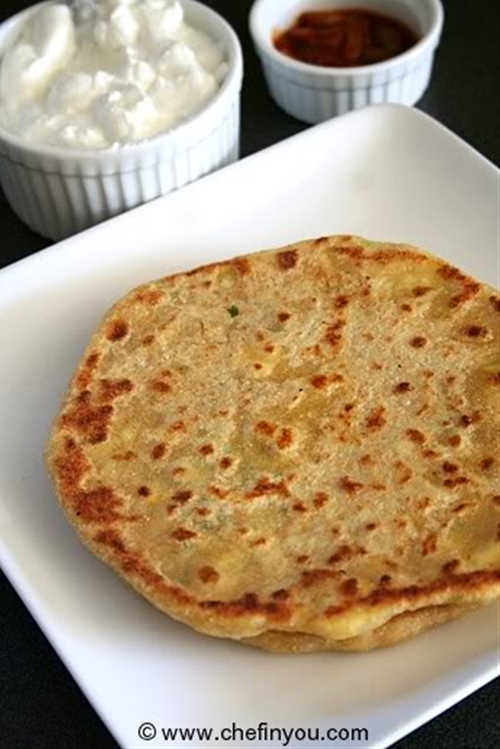 Cheese Paratha Recipe with Green Garlic recipe Chefthisup