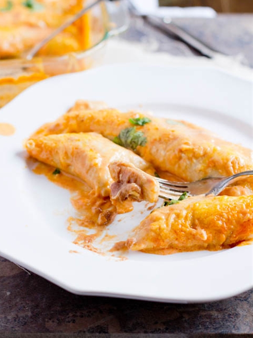 Bean And Cheese Smothered Enchiladas recipe Chefthisup