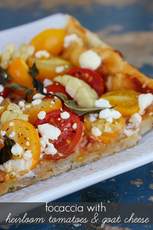 Focaccia with Heirloom Tomatoes and Goat Cheese recipe Chefthisup