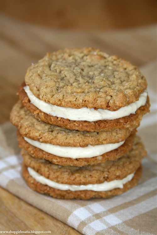 Oatmeal Cookie Sandwiches with Cinnamon Cream Cheese Filling recipe