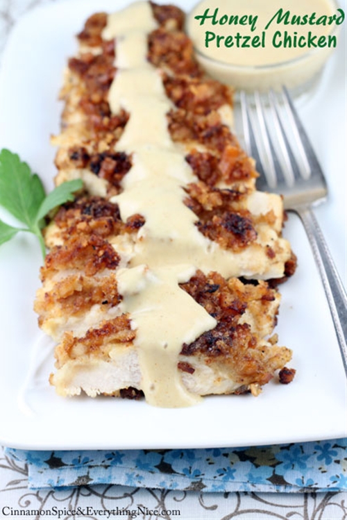 Honey Mustard Pretzel Chicken recipe Chefthisup