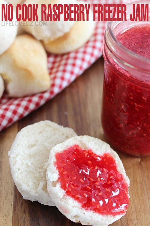 No Cook Raspberry Freezer Jam recipe Chefthisup
