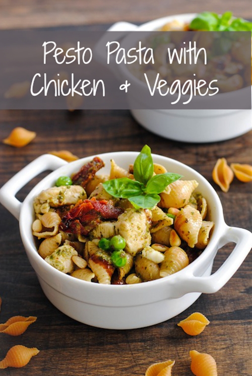 Pesto Pasta with Chicken & Veggies recipe Chefthisup